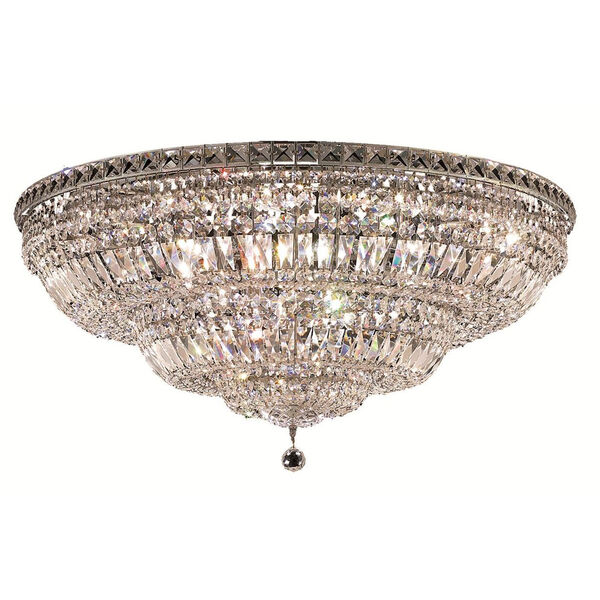Tranquil Chrome 36-Inch 21-Light Flush Mount with Royal Cut Crystal, image 1