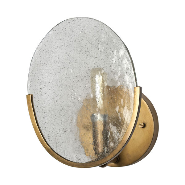 Rubeus I Brass One-Light Wall Sconce with Frosted Glass, image 1