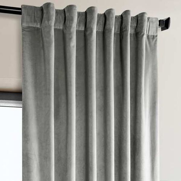 Grey Plush Velvet Single Panel Curtain 50 x 96, image 6