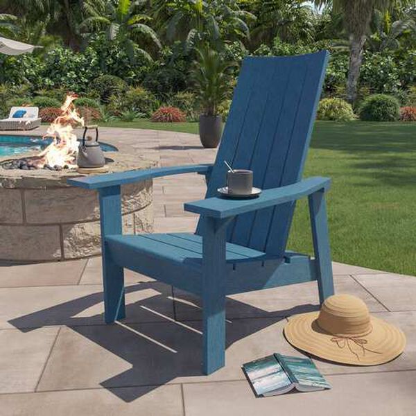 Capterra Casual Pacific Blue Outdoor Flatback Adirondack Chair, image 11