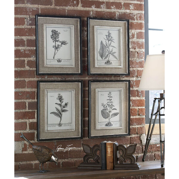 Casual Grey Study: 14.5 x 17.5 Wall Art, Set of Four, image 1