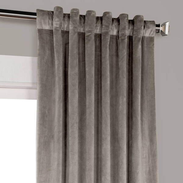 Grey 120 x 50 In. Plush Velvet Curtain Single Panel, image 9
