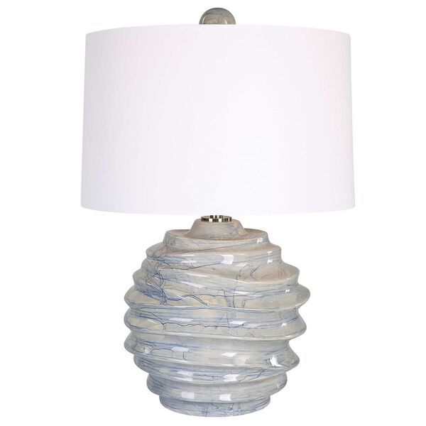 Waves Light Cobalt Blue and White Accent Lamp, image 1