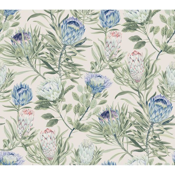 Protea Cream Blue Wallpaper, image 2
