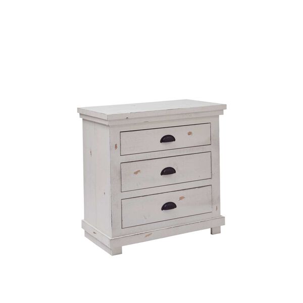 Willow Distressed White Nightstand, image 1