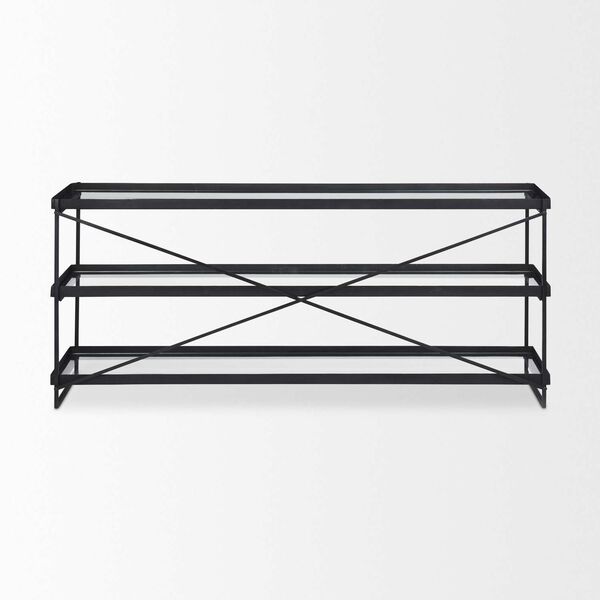 Trey Black Metal with Glass Console Table, image 4