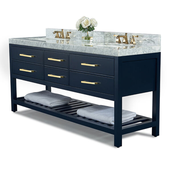 Elizabeth Heritage Blue White 72-Inch Vanity Console with Mirror, image 2
