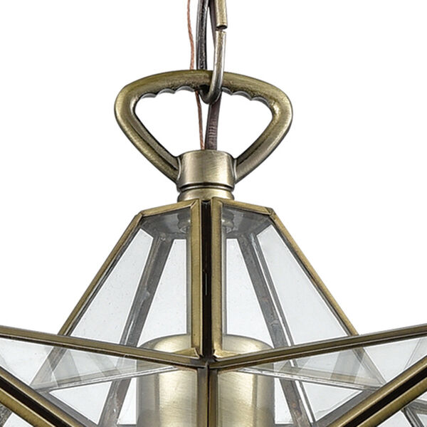 Moravian Star Antique Brass One-Light Pendant, image 2