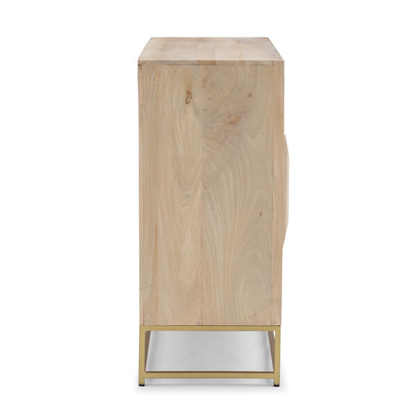Kristin Natural and Gold Two-Sliding Door cabinet, image 4