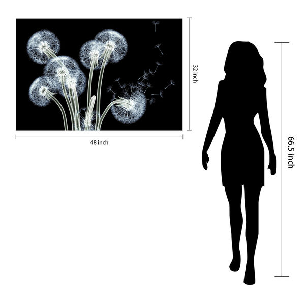Dancing Dandelions Frameless Free Floating Tempered Glass Graphic Wall Art, image 6