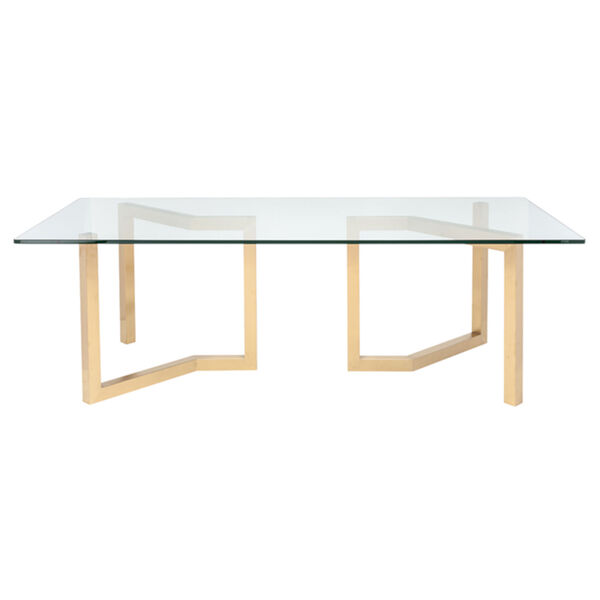 Paula Clear and Gold Dining Table, image 2