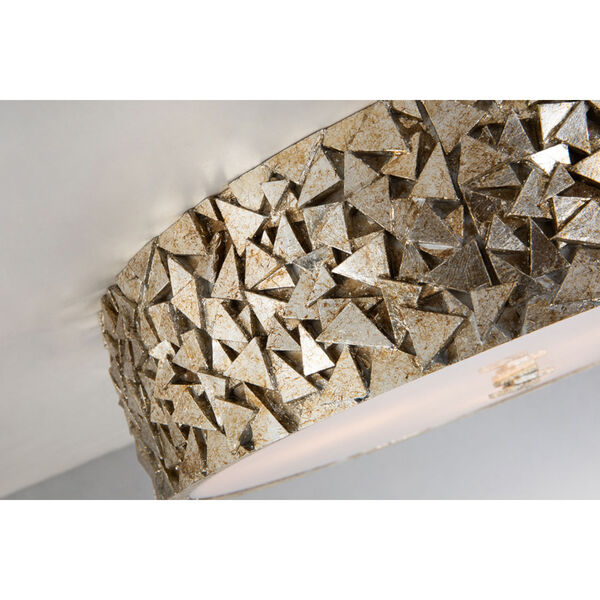 Mosaic Silver Leaf with Antique Three-Light Flush Mount, image 3