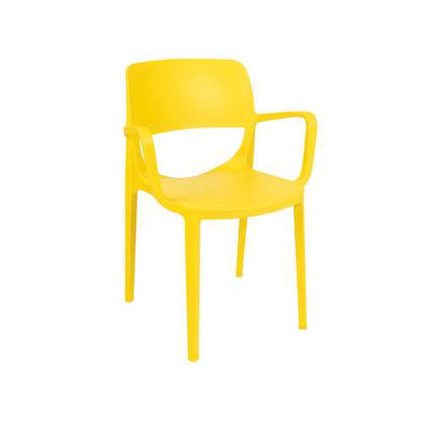 Bella Yellow Outdoor Stackable Armchair, Set of Four, image 2