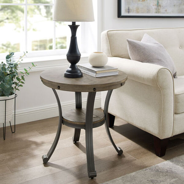 Mission Hills Pewter Round Side Table, image 4