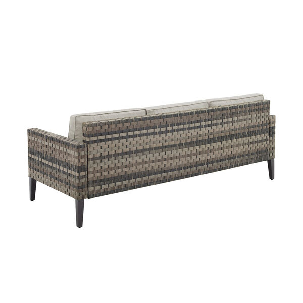 Prescott Taupe and Brown Outdoor Wicker Sofa, image 5
