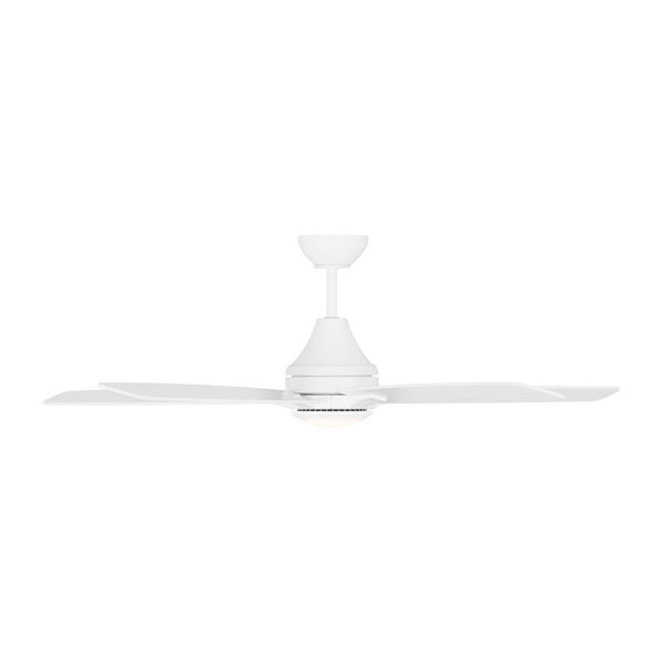 Lowden Matte White 52-Inch Indoor/Outdoor Integrated LED Ceiling Fan with Light Kit, Remote Control and Reversible Motor, image 1