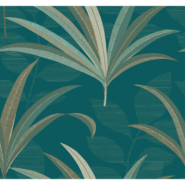 Antonina Vella Deco Blue El Morocco Palm Wallpaper-SAMPLE SWATCH ONLY, image 1