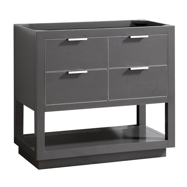 Allie 36-Inch Twilight Gray Brushed Silver Vanity Only, image 3