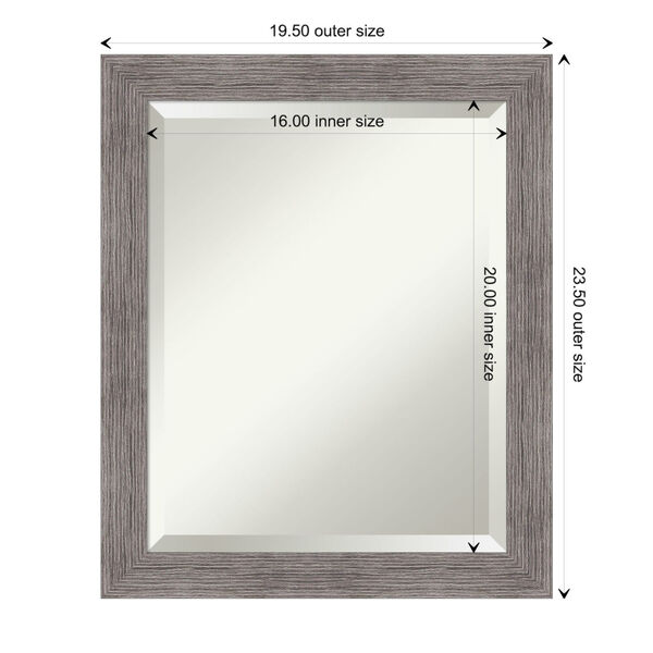 Pinstripe Gray 20W X 24H-Inch Bathroom Vanity Wall Mirror, image 6