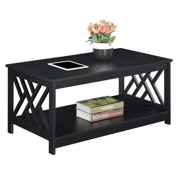 Titan Black Coffee Table with Shelf, image 3