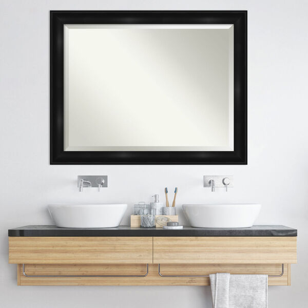 Black 46W X 36H-Inch Bathroom Vanity Wall Mirror, image 6