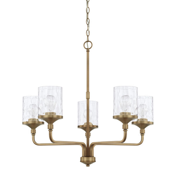 HomePlace Colton Aged Brass 28-Inch Five-Light Chandelier, image 1