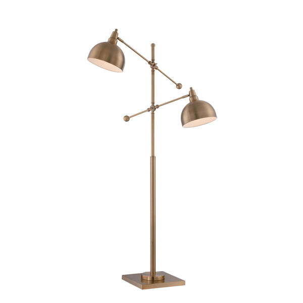 Cupola Brushed Brass Two-Light Floor Lamp, image 1