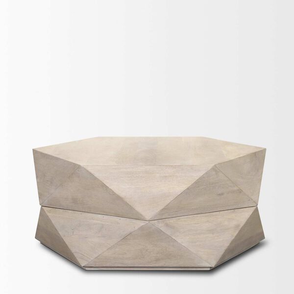 Arreto White Hexagonal Hinged Wood Top and Base Coffee Table, image 3