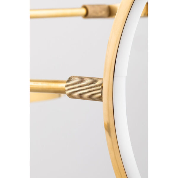 Saturn Modern Asymmetrical Aged Brass Six-Light LED Chandelier, image 4