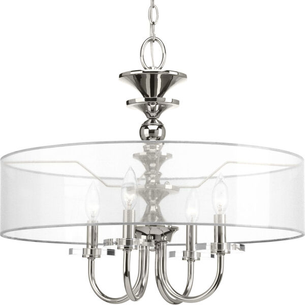 P500043-104: Marché Polished Nickel Four-Light Pendant, image 1