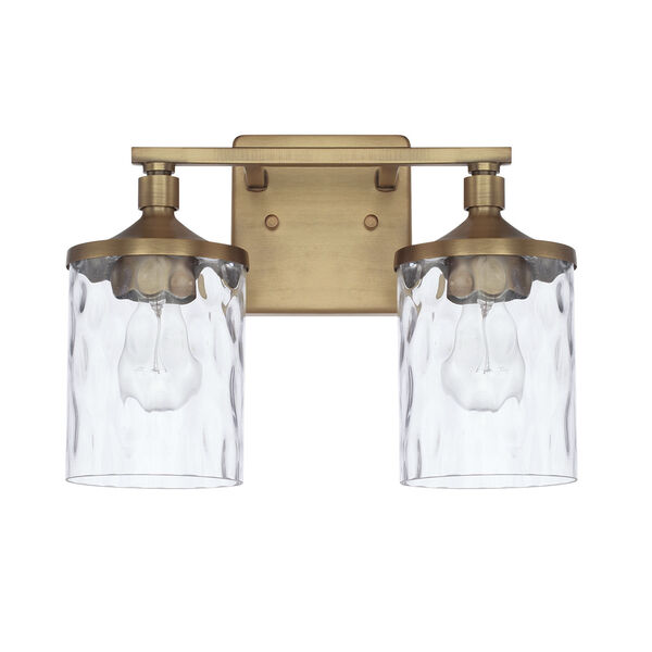 HomePlace Colton Aged Brass 13-Inch Two-Light Bath Vanity, image 1