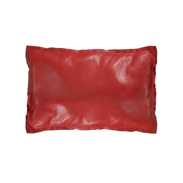 Red 16 In. X 24 In. Leather Throw Pillow, image 1