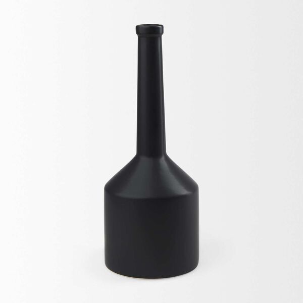 Burton Matte Black Large Ceramic Jug Vase, image 2
