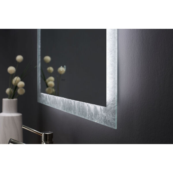 Frysta White 36 x 40 Inch LED Frameless Rectangualar Mirror with Dimmer and Defogger, image 4