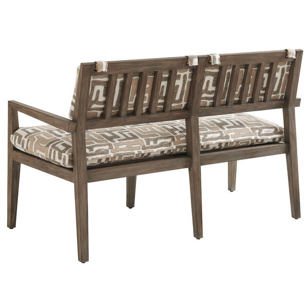 La Jolla Taupe, Gray and Patina upholstered Bench, image 2