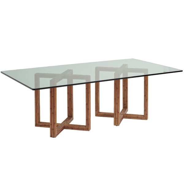 Palm Desert Tan Sheridan Glass Top 84-Inch Dining Table, image 1