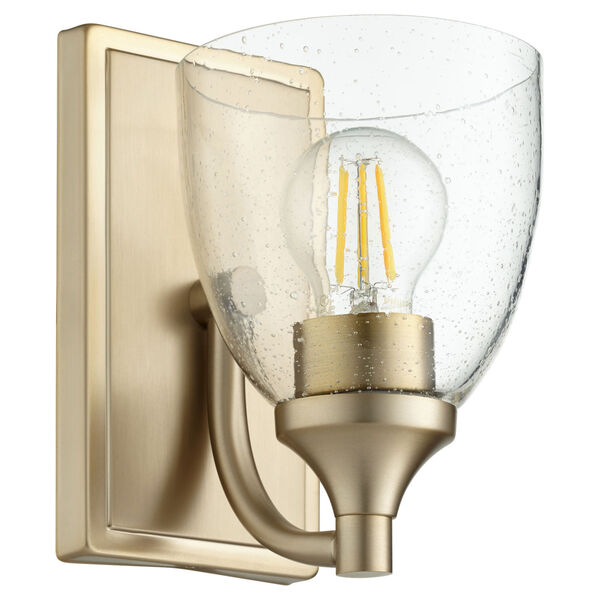 Enclave Aged Brass with Clear Six-Inch One-Light Wall Mount, image 1