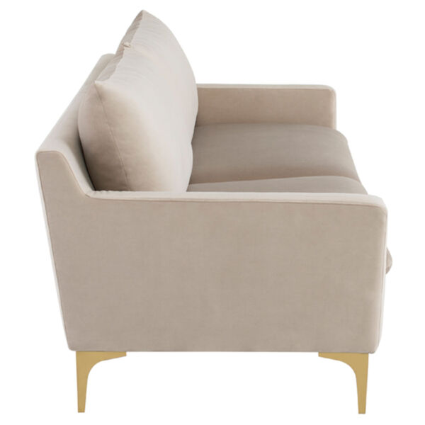 Anders Nude and Brushed Gold Sofa, image 3