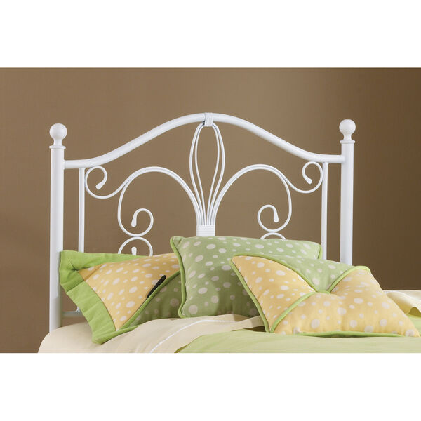 Ruby Textured White Headboard Twin with Rails, image 1