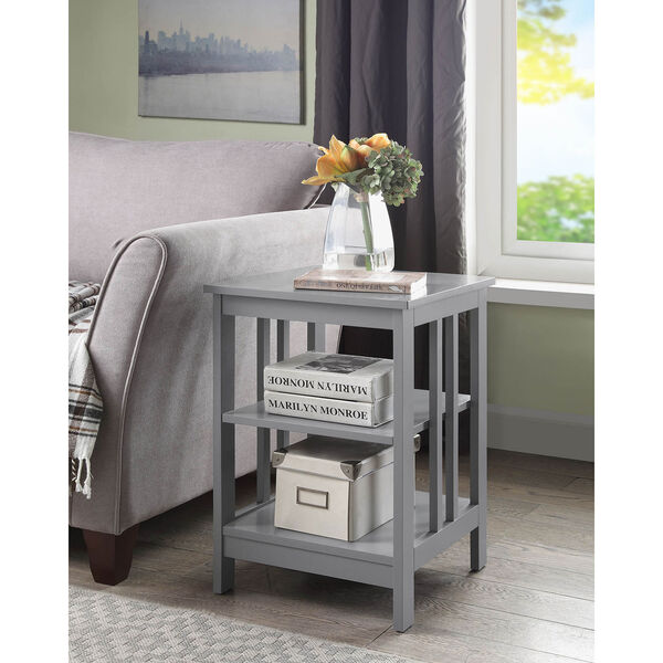 Mission End Table in Gray, image 4