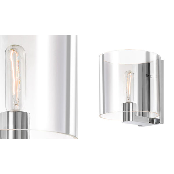 Delano One-Light - Polished Chrome with Clear Glass - Wall Sconce - (Open Box), image 1
