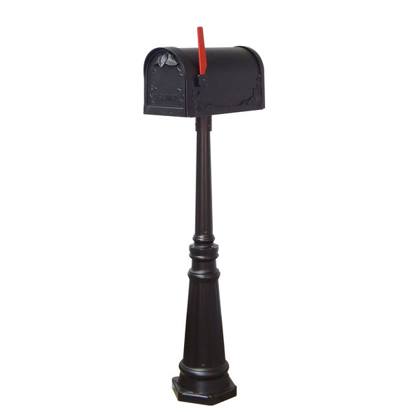 Floral Curbside Mailbox, Locking Insert and Tacoma Mailbox Post in Black, image 3