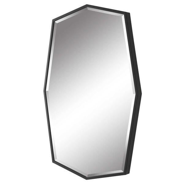 Facet Satin Black Octagonal Iron Wall Mirror, image 4