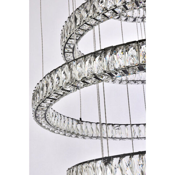 Monroe Black 40-Inch Integrated LED Seven Ring Chandelier, image 6