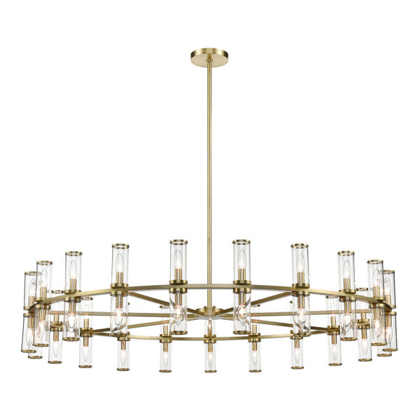 Revolve Natural Brass 42-Light Chandelier with Clear Glass, image 1