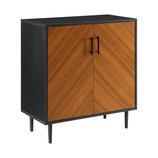 Hampton Solid Black and Brown Accent Cabinet, image 5