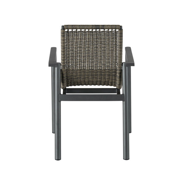 Panama Gray Carbon Aluminum Brindle Wicker  Dining Chair, image 3