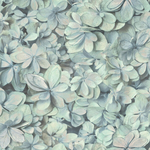 Outdoors In Hydrangea Bloom Spa and Pink Wallpaper - SAMPLE SWATCH ONLY, image 1