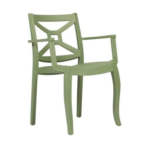 Zeus Green Outdoor Stackable Armchair, Set of Four, image 3