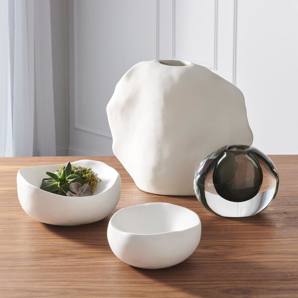 Offset Grey Round Vase, image 3